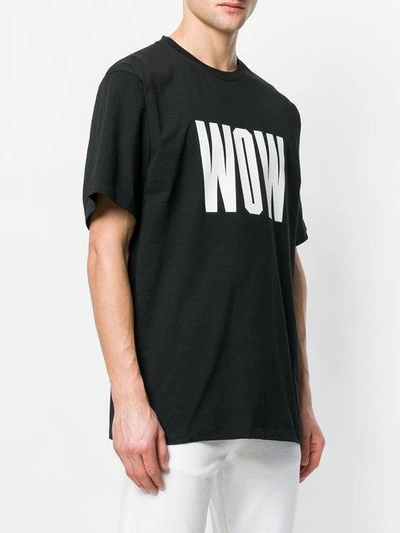 Shop Msgm Wow Print T-shirt - Black