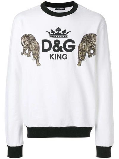 entanglement elektropositive Ægte Dolce & Gabbana D & G King And Leopard Patch Sweatshirt In Multi | ModeSens