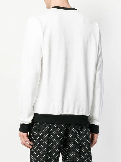 Shop Dolce & Gabbana D&g King And Leopard Patch Sweatshirt - White