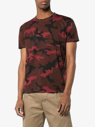Shop Valentino Red Camouflage T-shirt