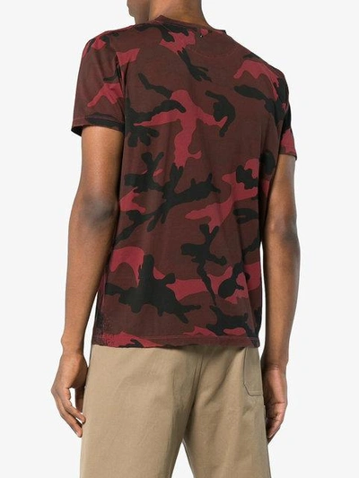 Shop Valentino Red Camouflage T-shirt