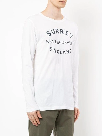 Shop Kent & Curwen Printed T-shirt In White