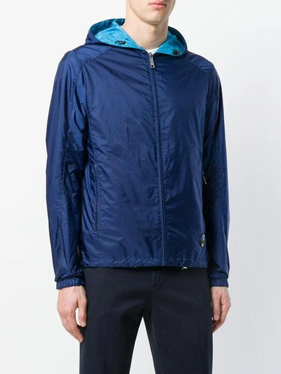 Shop Prada Reversible Nylon Windbreaker - Blue