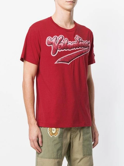 Shop Valentino Val Logo T-shirt - Red