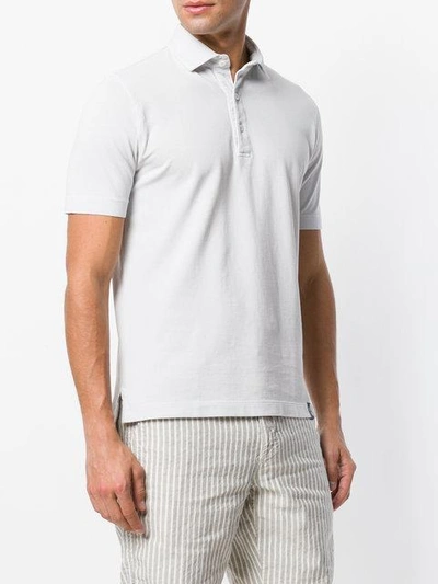 Shop Drumohr Short Sleeved Polo Shirt In Neutrals