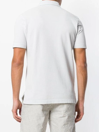 Shop Drumohr Short Sleeved Polo Shirt In Neutrals