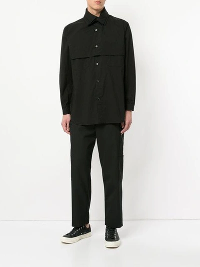 Shop Yohji Yamamoto Layered Collar Shirt - Black