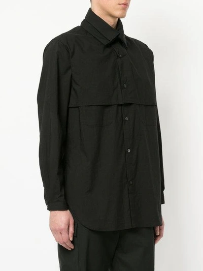 Shop Yohji Yamamoto Layered Collar Shirt - Black