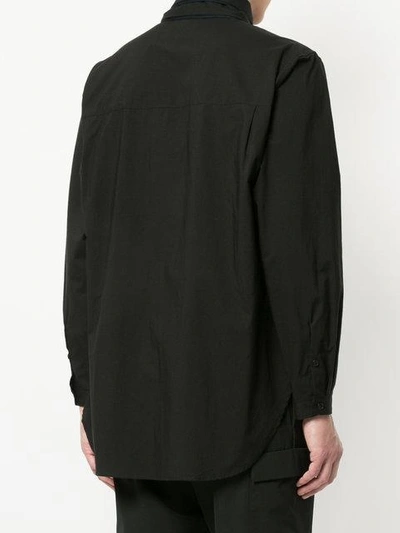 Shop Yohji Yamamoto Layered Collar Shirt - Black