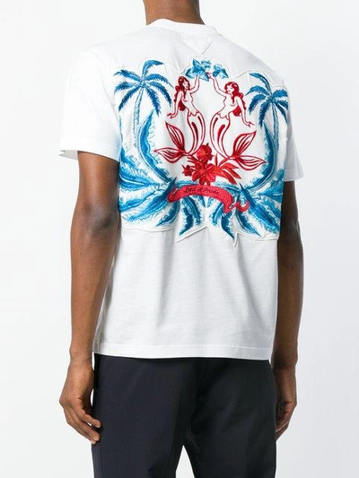 Shop Prada Mermaid Embroidered T-shirt In White
