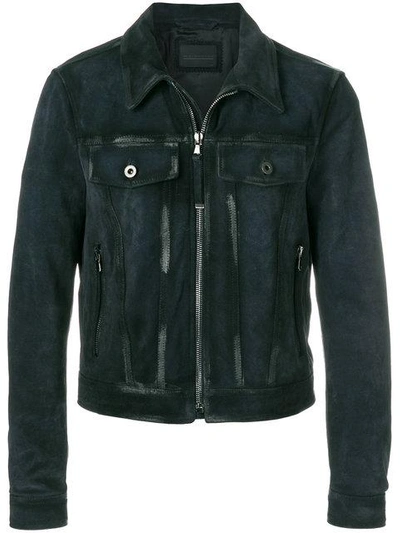 Shop Diesel Black Gold Cropped Moto Jacket