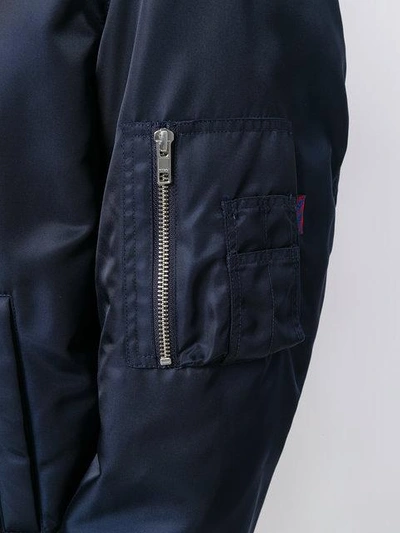 Shop Kenzo Cropped Bomber Jacket - Blue