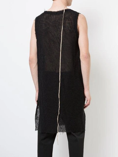 Shop Nostra Santissima Woven Tank Long In Black