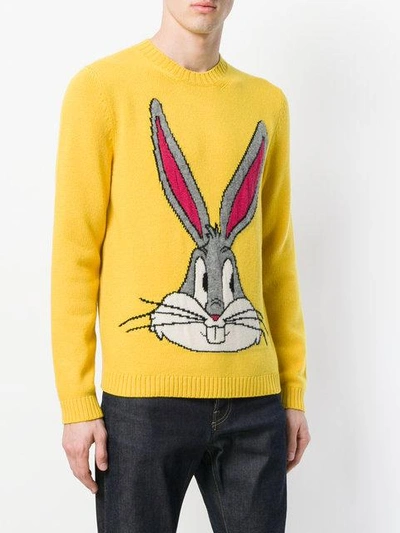 Gucci Bugs Bunny Intarsia Knit Sweater In Yellow | ModeSens