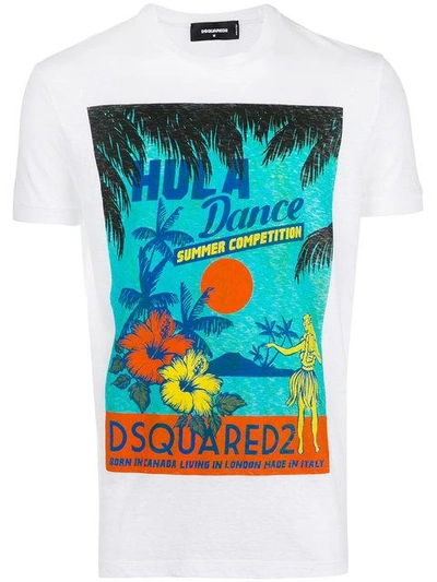 Shop Dsquared2 Hula Dance Print T-shirt In White