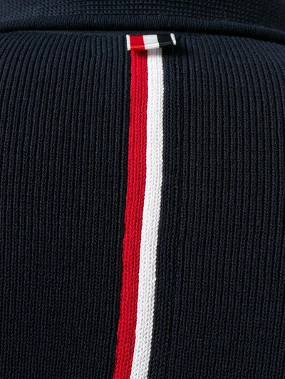 Shop Thom Browne Ribbed Stripe Detail Blazer - Blue