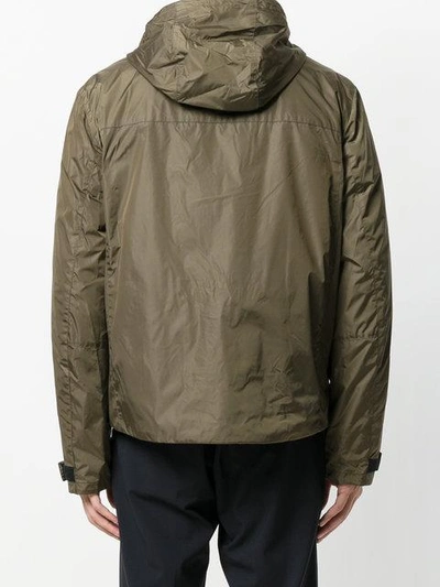 Shop Prada Zip Up Hooded Jacket In F0161militare