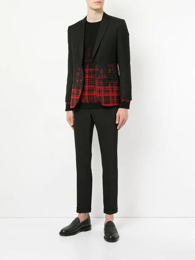 Shop Education From Youngmachines Fade Check Blazer - Black