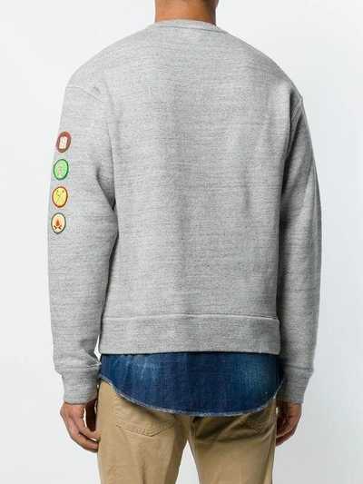 Shop Dsquared2 Embroidered Badge Sweatshirt In Grey