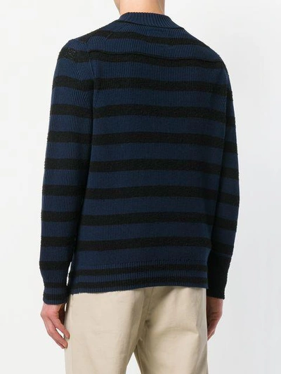 Shop Sacai Striped Sweater In Blue