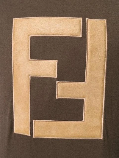 Shop Fendi Ff Logo T In Brown