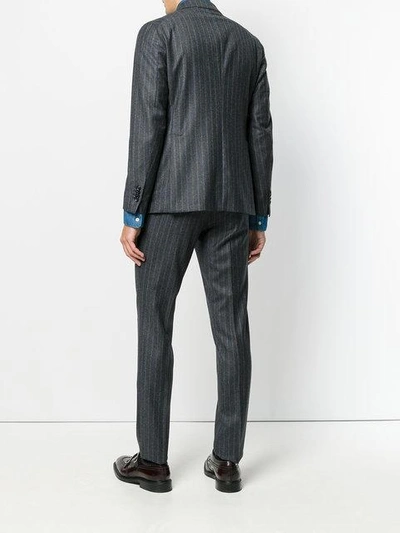 Shop Tagliatore Pinstripe Formal Suit In Blue