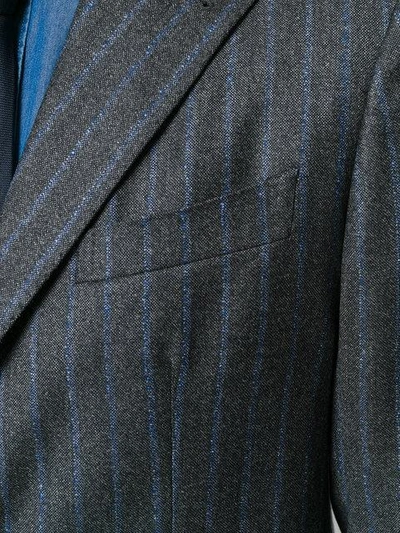 Shop Tagliatore Pinstripe Formal Suit In Blue