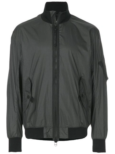 Shop Helmut Lang Zipped Bomber Jacket In Black