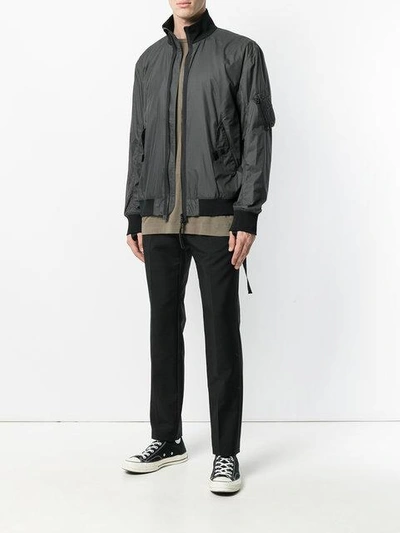Helmut Lang Zipped Bomber Jacket In Black