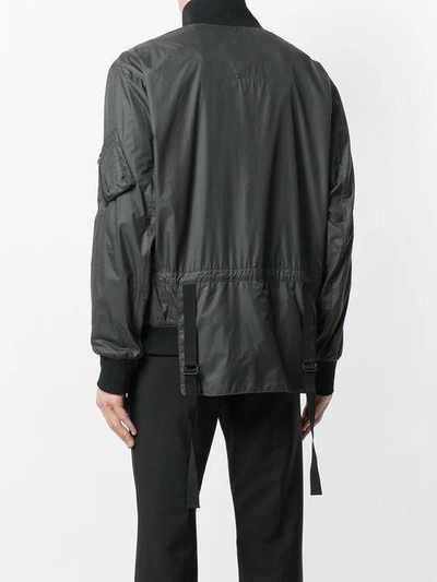 Shop Helmut Lang Zipped Bomber Jacket In Black