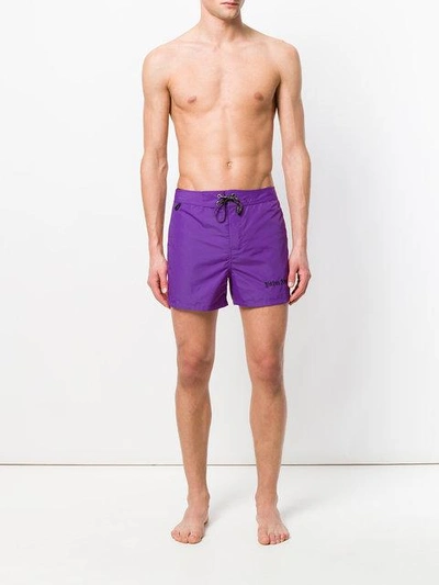 Shop Palm Angels X Sundek Iconic Swim Shorts - Purple