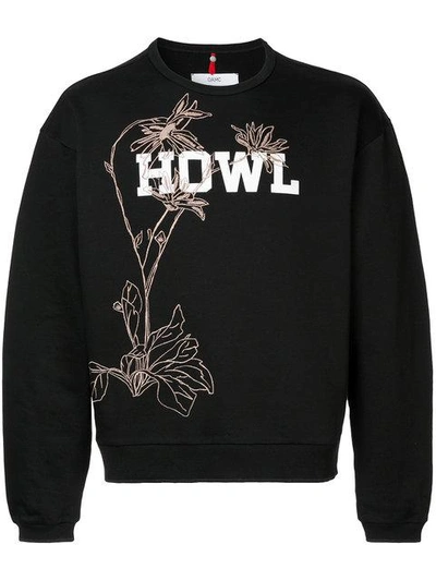 Shop Oamc Howl Print Sweatshirt In Black