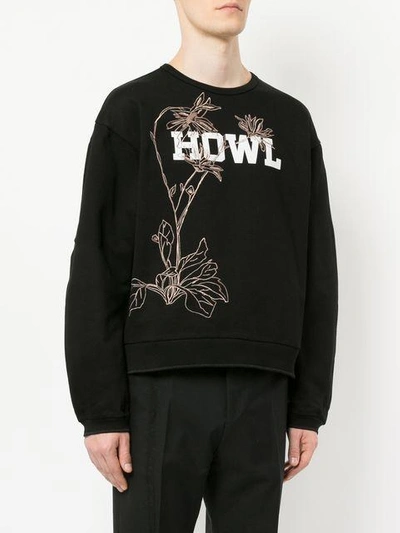 Shop Oamc Howl Print Sweatshirt In Black