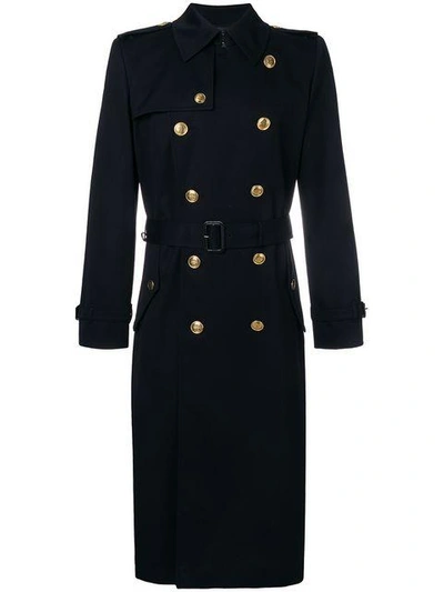 Shop Givenchy Double-breasted Belted Coat - Blue
