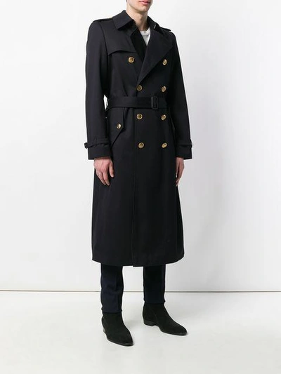 Shop Givenchy Double-breasted Belted Coat - Blue