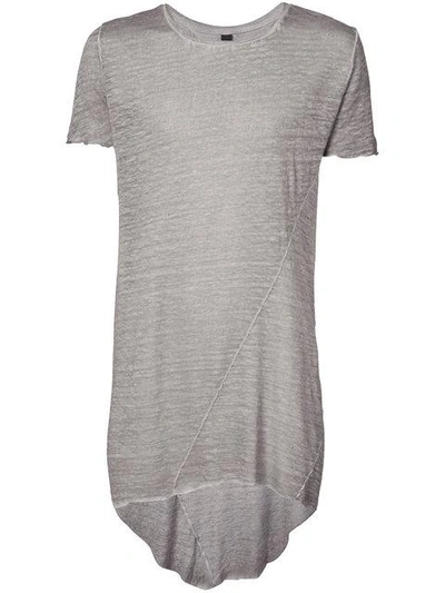 Shop Army Of Me Longline T-shirt In Grey