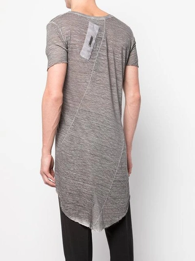 Shop Army Of Me Longline T-shirt In Grey
