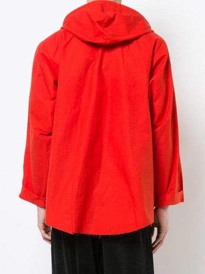 Shop Camiel Fortgens Short Hooded Coat - Red