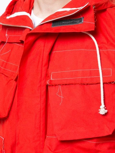 Shop Camiel Fortgens Short Hooded Coat - Red