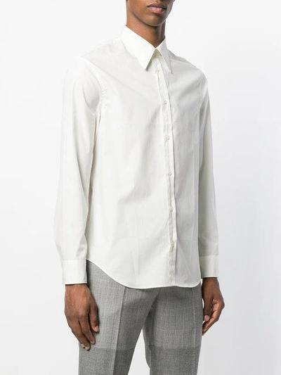 Shop Maison Margiela Fitted Long-sleeve Shirt - White