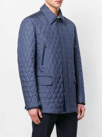 Shop Brioni Concealed Fastening Coat - Blue