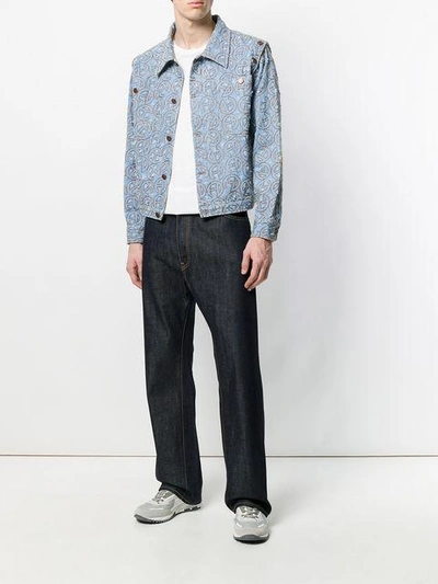 Shop Telfar Embroidered Denim Jacket