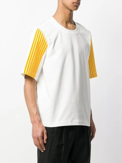 Shop Dima Leu Striped Sleeve T In White