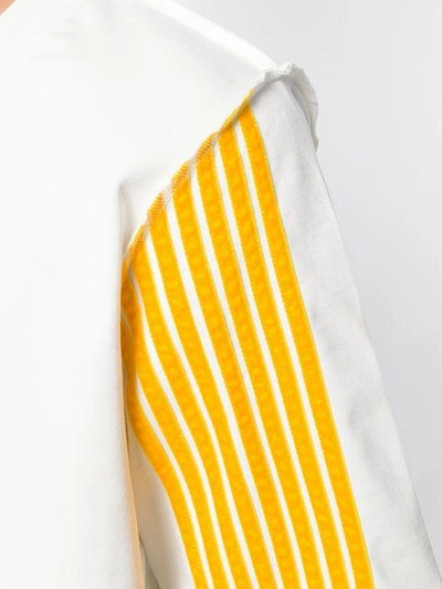 Shop Dima Leu Striped Sleeve T In White