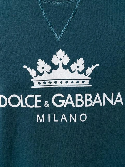 Shop Dolce & Gabbana Crown Logo Sweatshirt - Blue