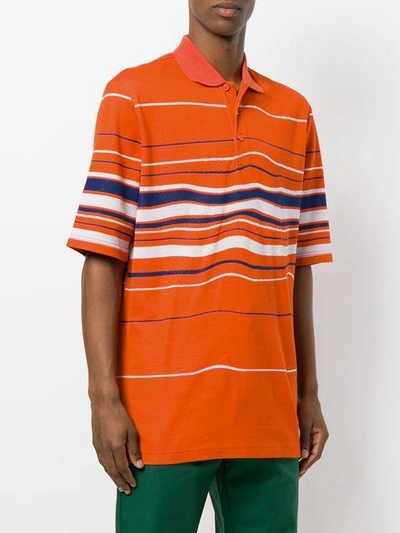 Shop Napa By Martine Rose Striped Polo Shirt In Orange