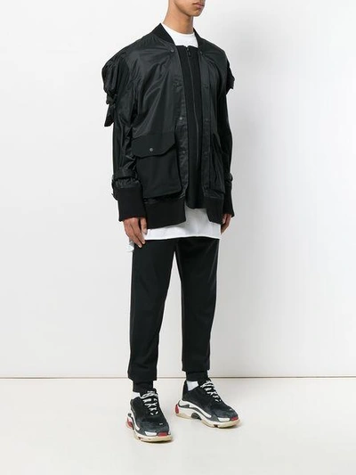 Shop Bmuette Layered Zipped Jacket In Black