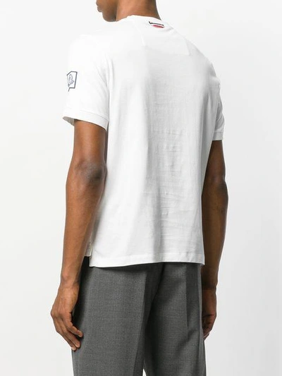 Shop Moncler Logo Print Sweatshirt T-shirt In White