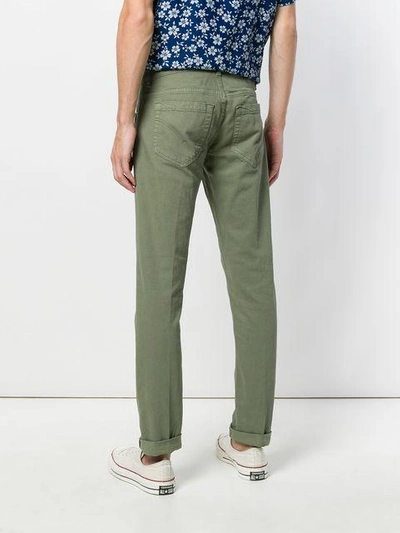Shop Dondup Schmale 'george' Jeans In Green