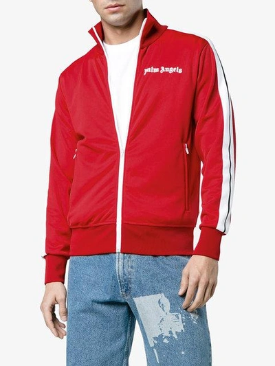 Shop Palm Angels Logo Track Jacket - Red